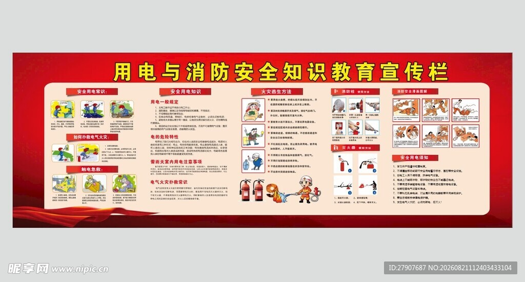 用电与消防安全宣传栏海报