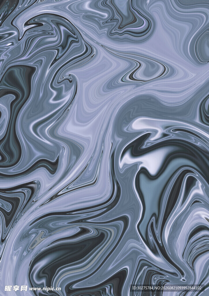 蓝灰流体艺术纹理图案