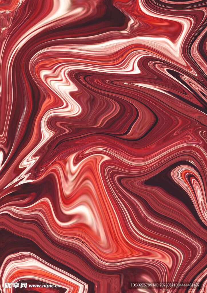 红色流动纹理抽象图案
