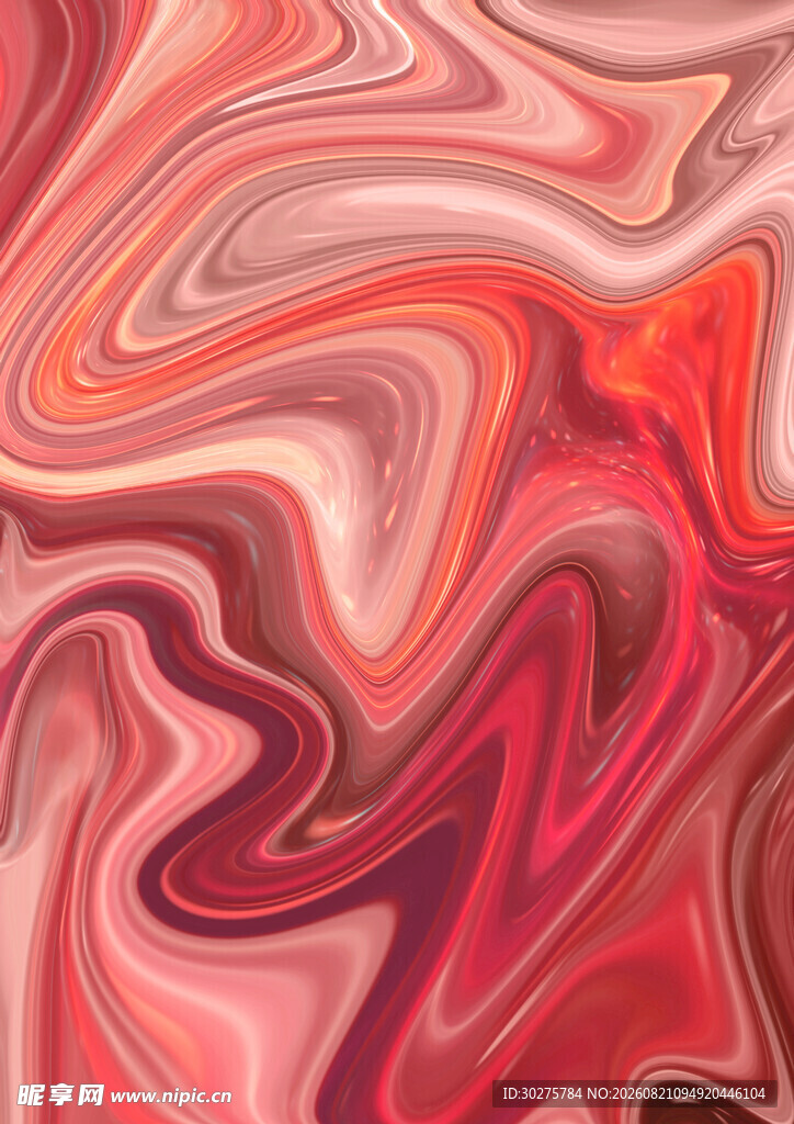 红色流体抽象纹理图案