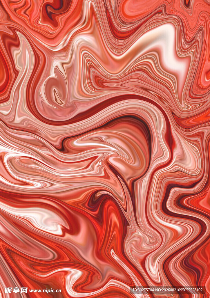 红色流体抽象纹理图案
