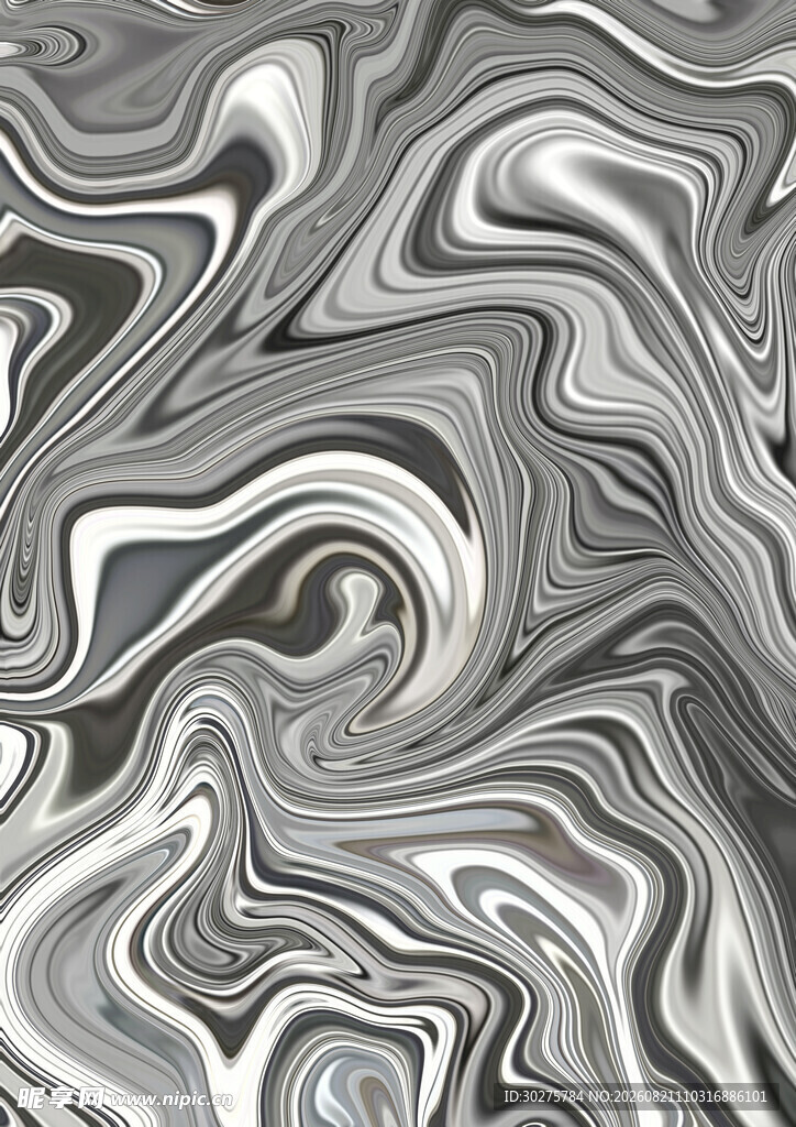 黑白流体艺术纹理图案