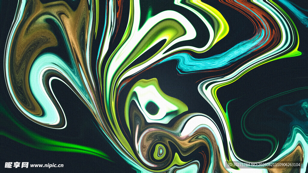 抽象炫彩流体艺术图案