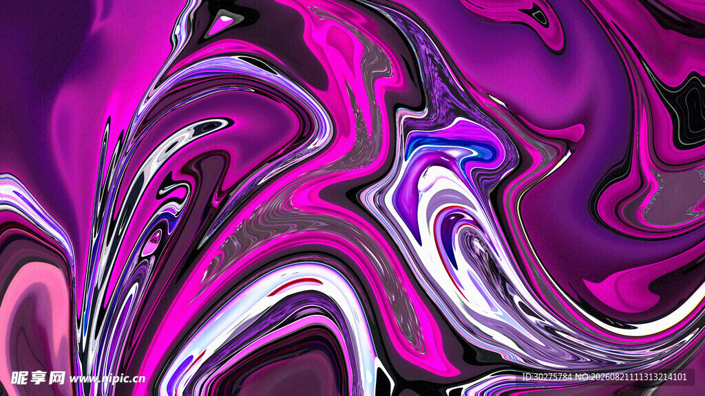 梦幻紫粉流体艺术图案