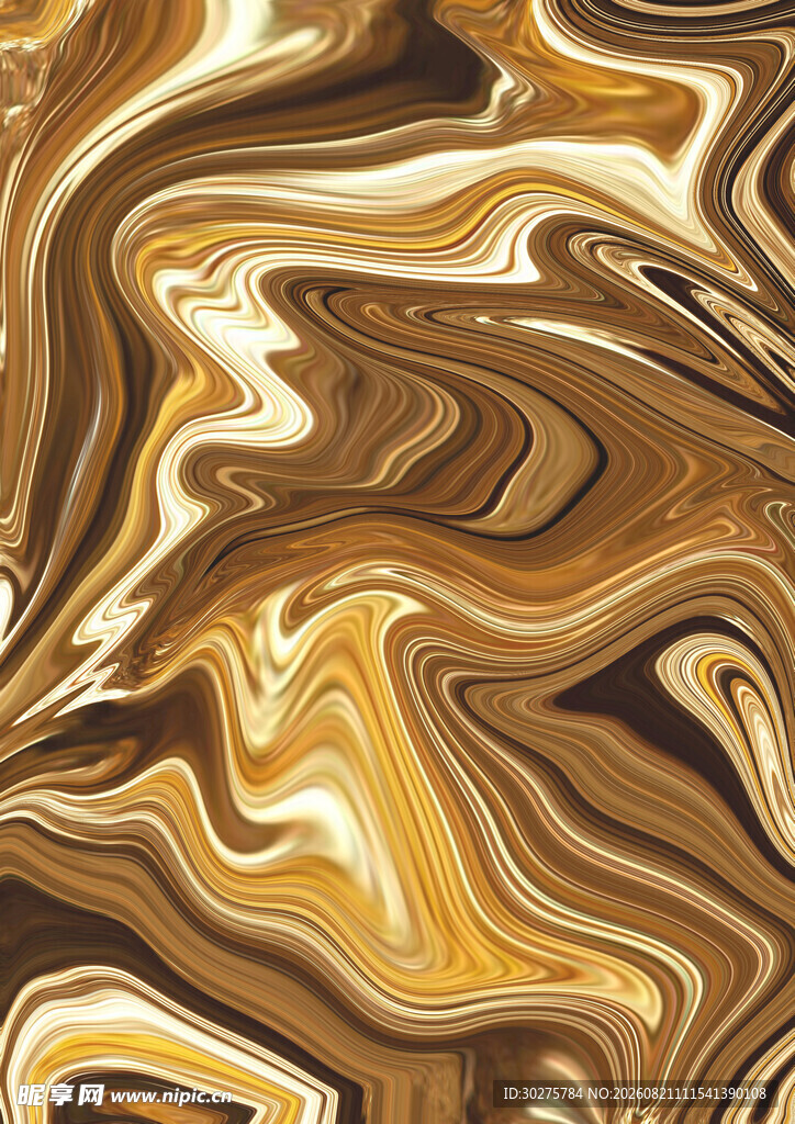 抽象流动的棕黄色纹理图案