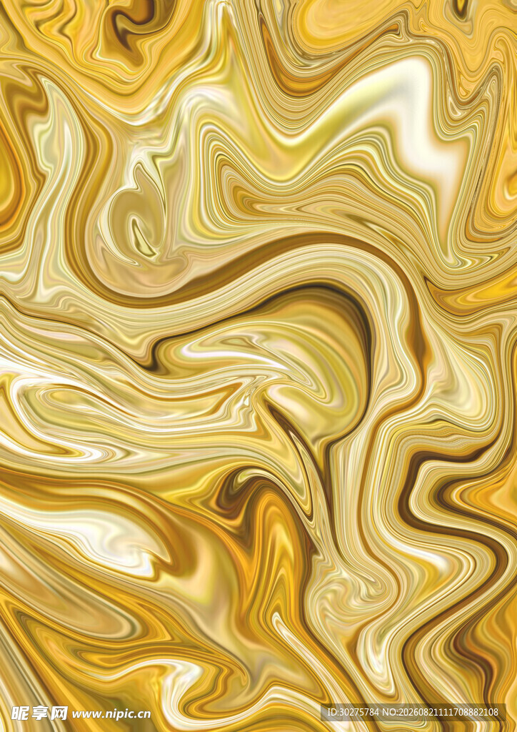金色流体艺术纹理图案