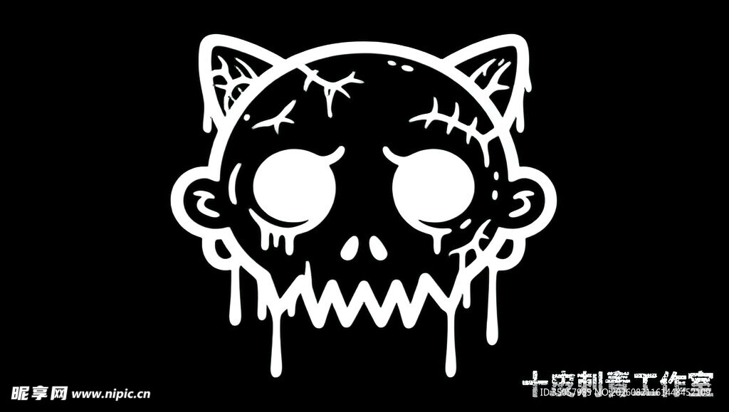 猫耳骷髅图案