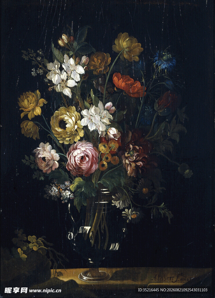 古典风格花卉静物油画