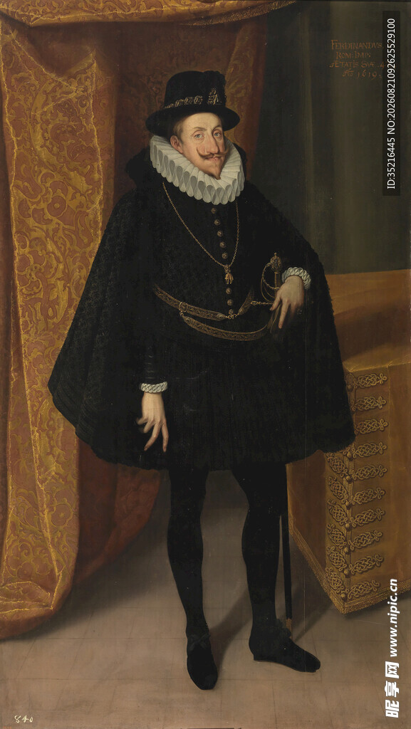 古典装扮男士肖像画