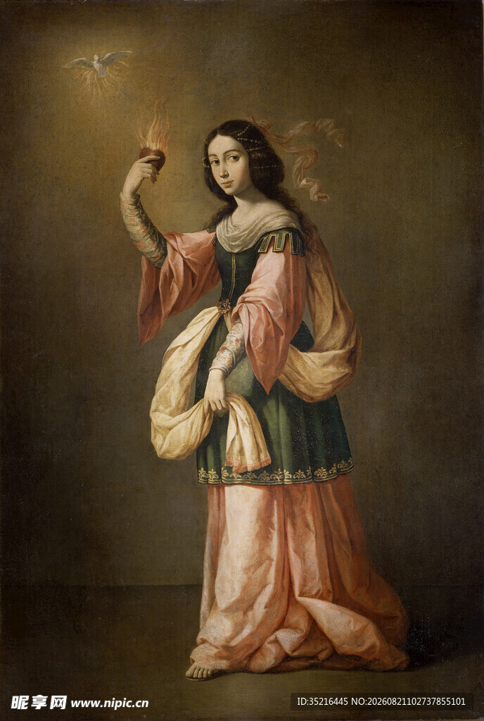 古典装扮持物女性画像