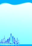 蓝色都市天际线背景图
