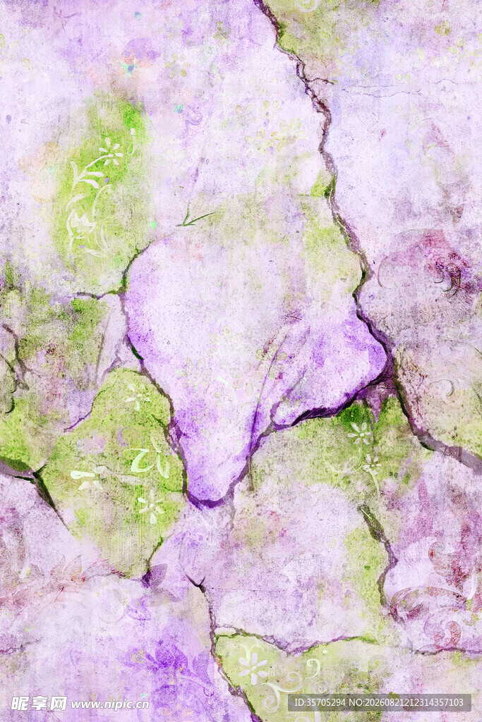 梦幻紫绿相间裂纹纹理