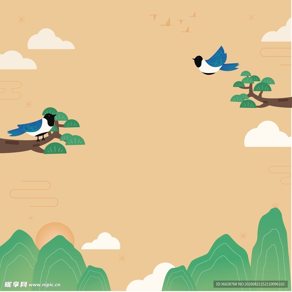 国风山水插画
