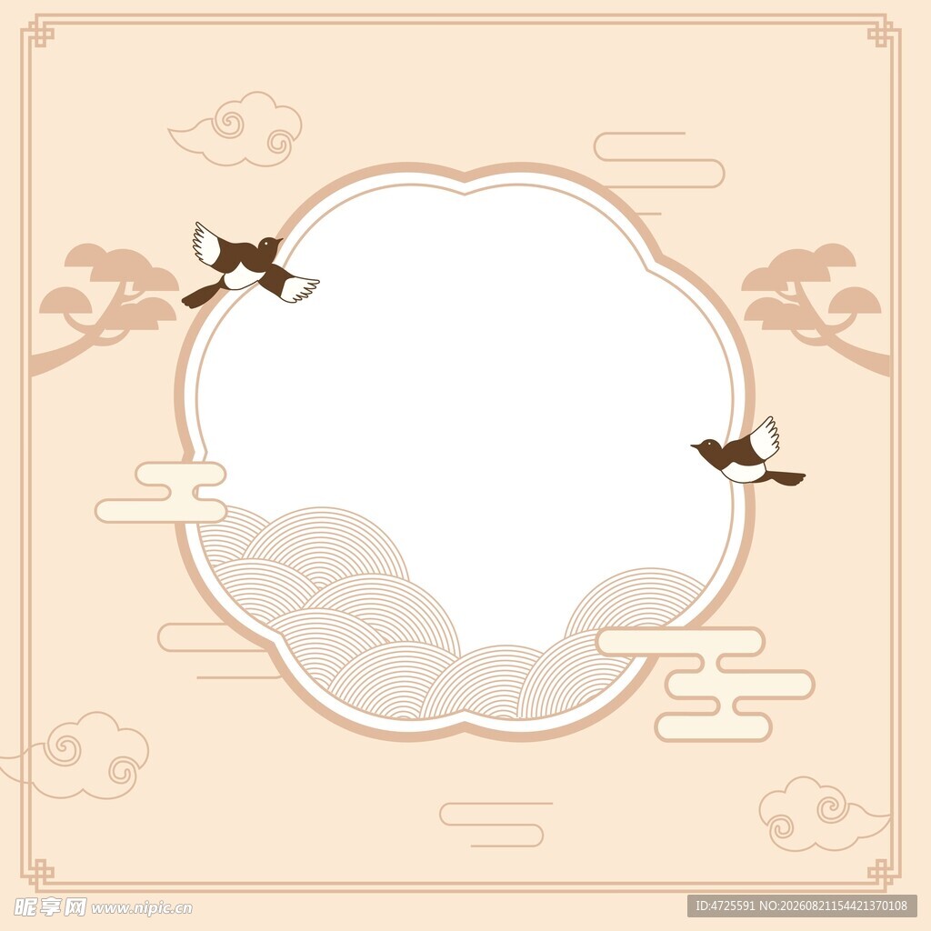 国风花鸟边框