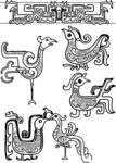 传统中式鸟类图腾图案