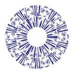 圆形蓝白花纹装饰图案