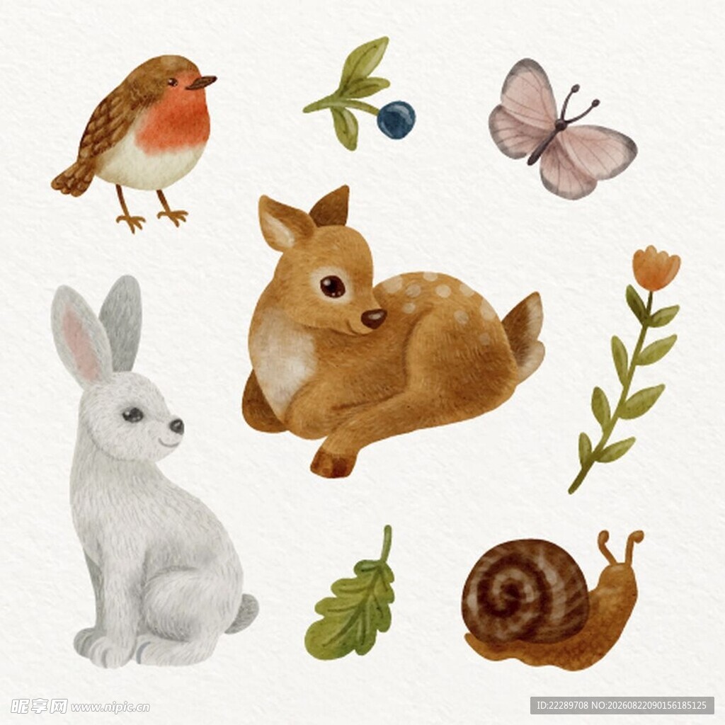 可爱森林小动物插画集合