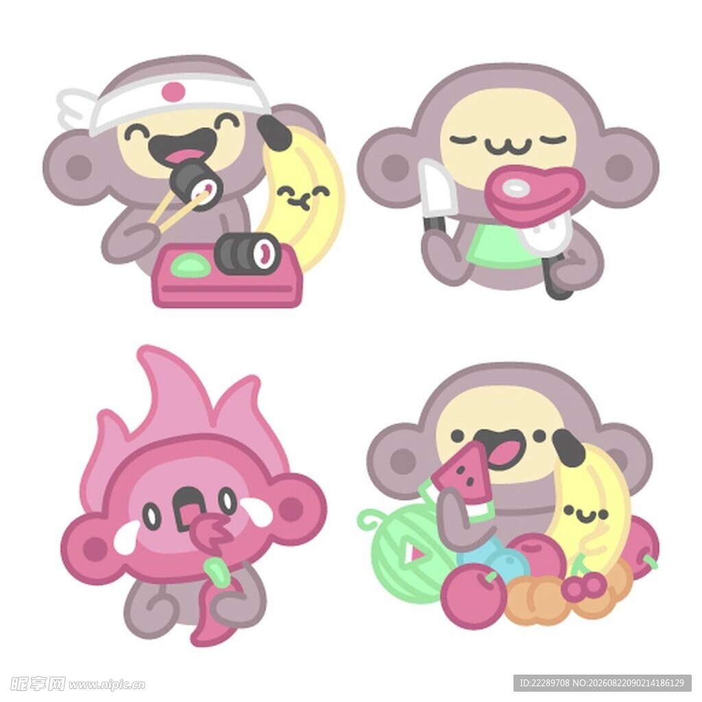可爱小猴卡通形象集合