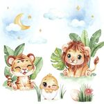 可爱动物的梦幻自然场景