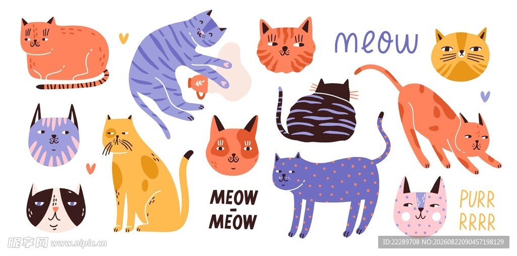 可爱猫咪插画集合