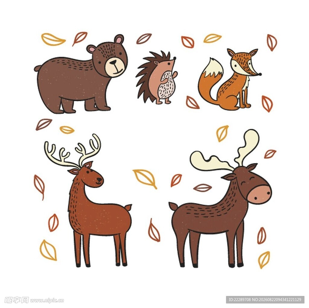森林动物插画