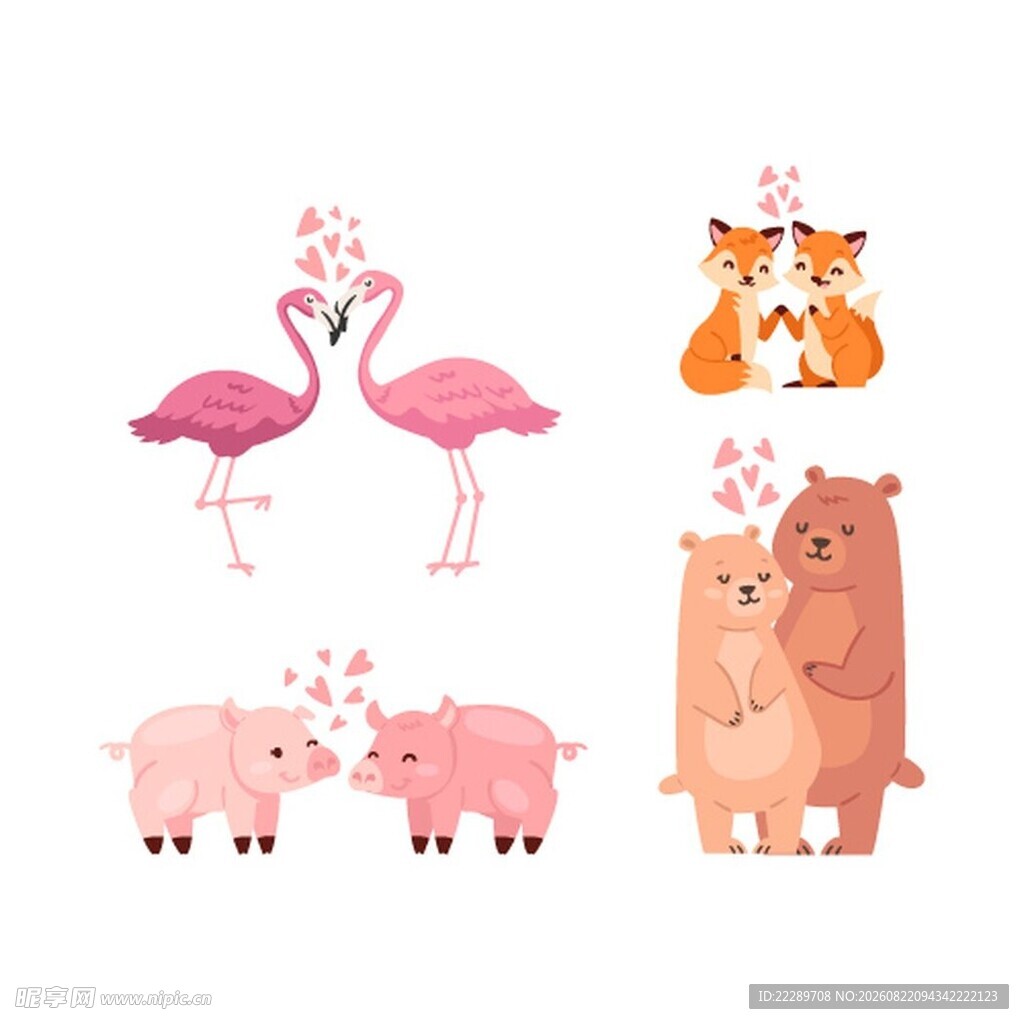 可爱动物插画组合
