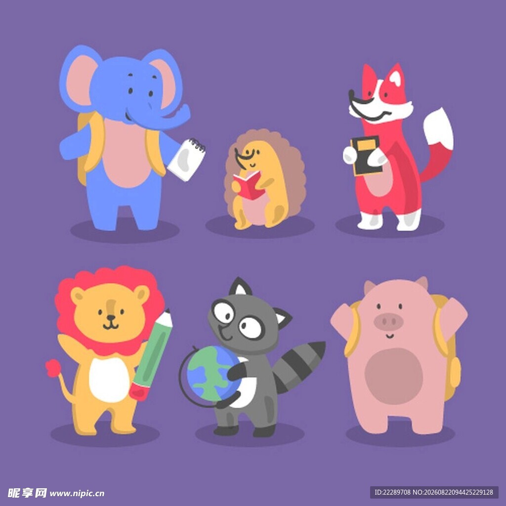 可爱动物角色插画集合