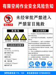 有限空间作业安全须知牌