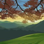 秋日山林插画
