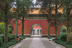 红墙古建庭院景观