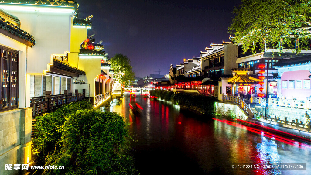 江南水乡夜景古韵悠悠
