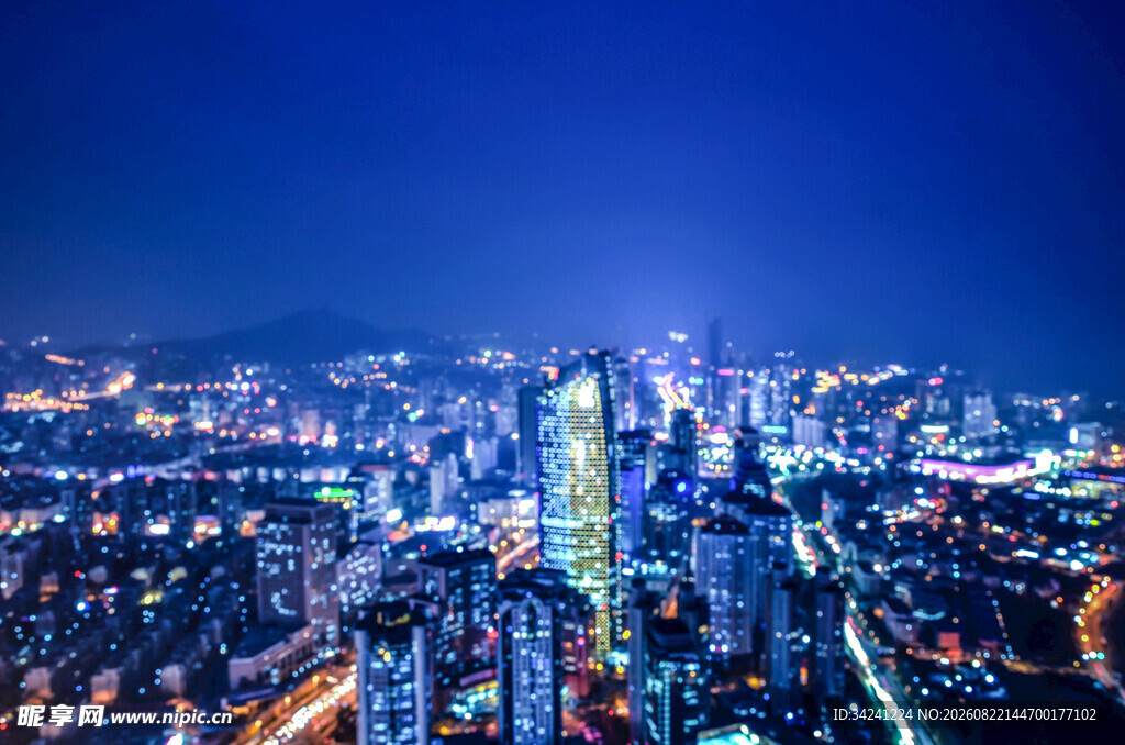繁华都市夜景俯瞰图