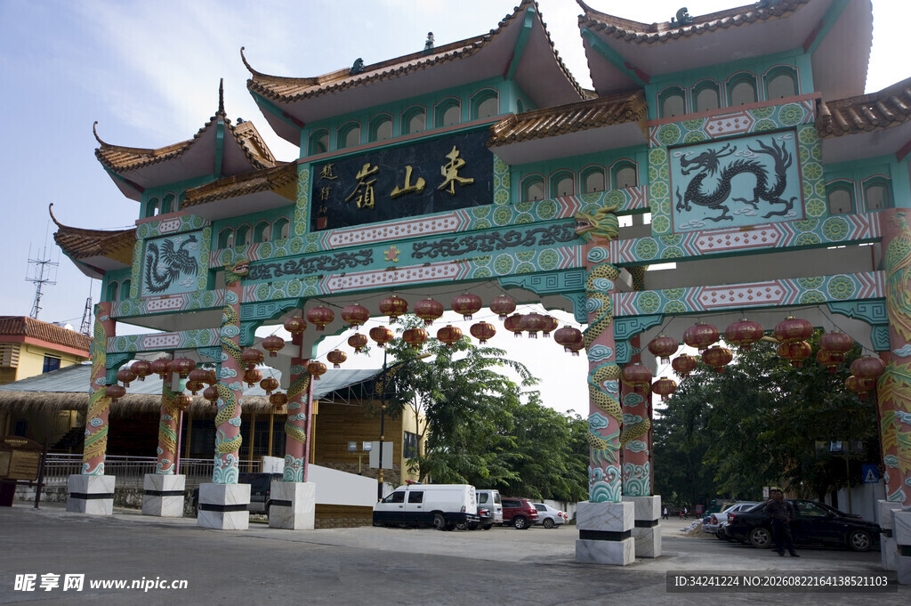 中式传统牌坊建筑景观