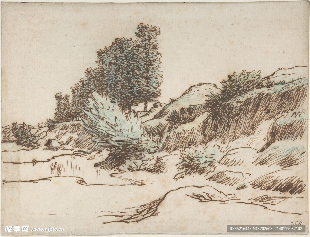 古典风景素描画