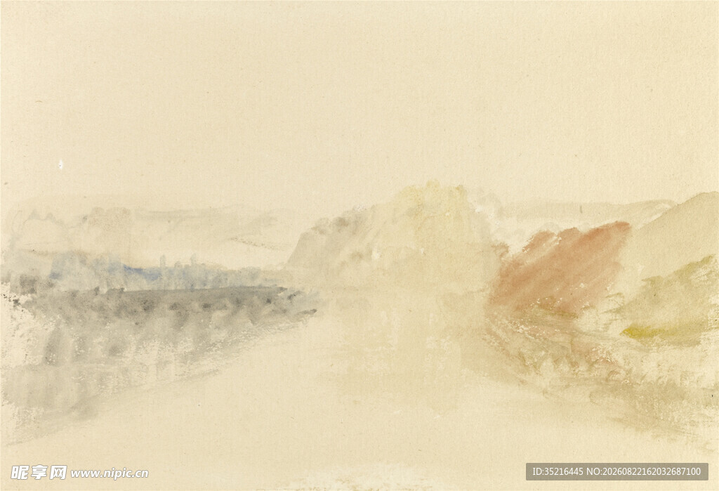 抽象水彩风景画作
