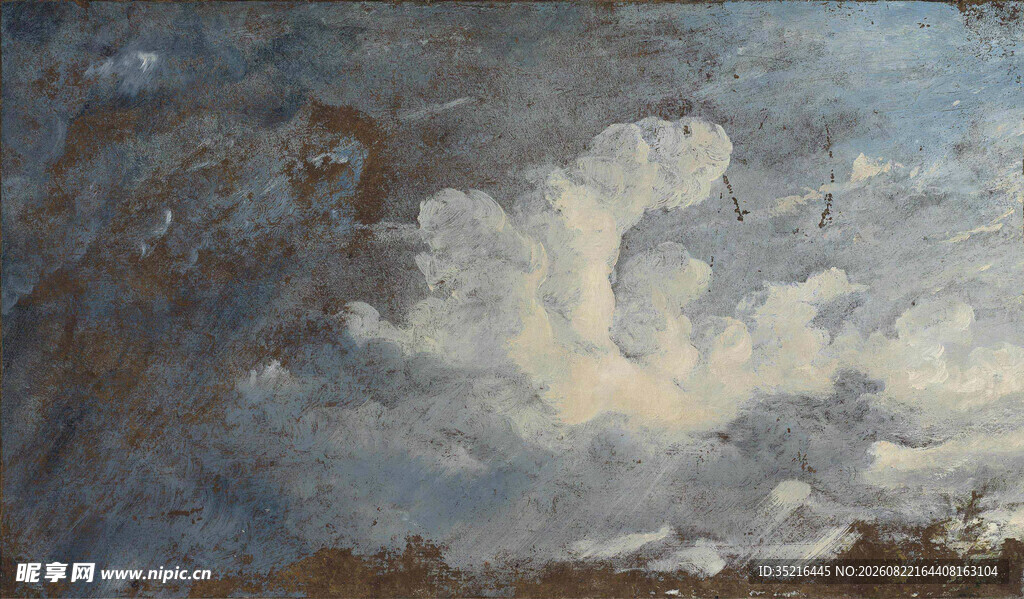 天空中的云朵油画作品