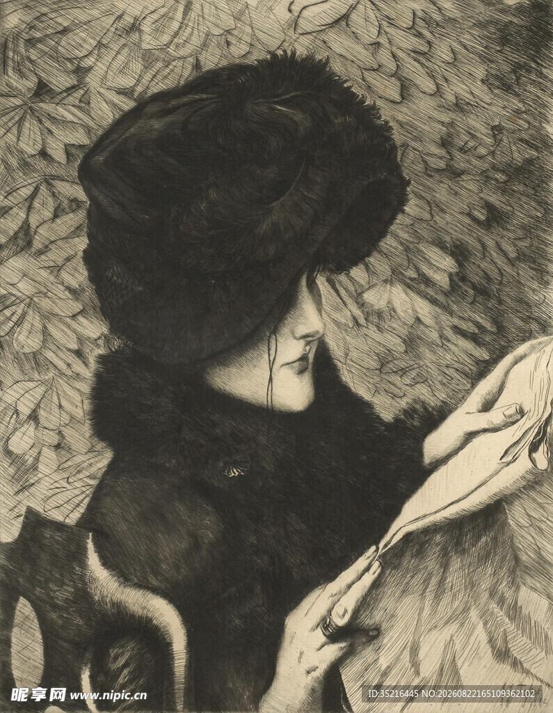 复古风格人物与蛇插画