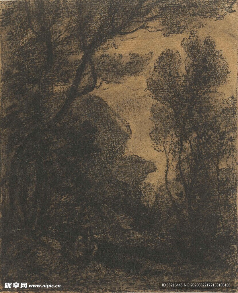 森林风景油画