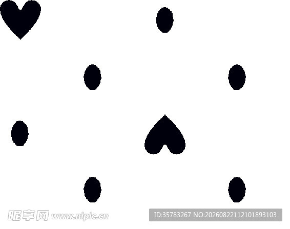 心形圆点图案设计元素