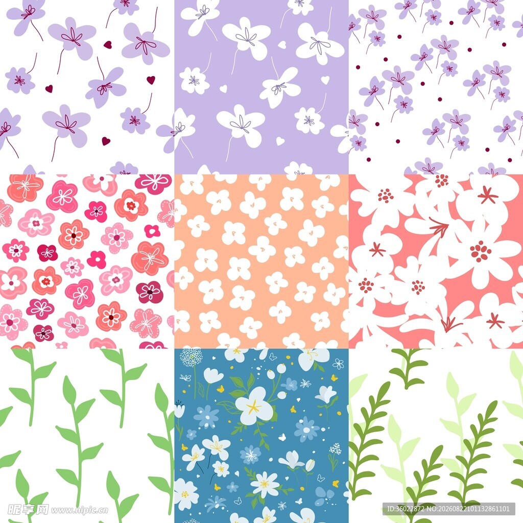 碎花拼贴底纹