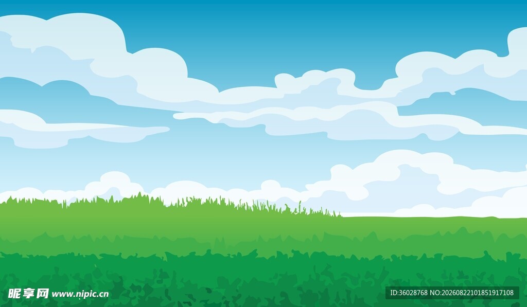 草原天空插画
