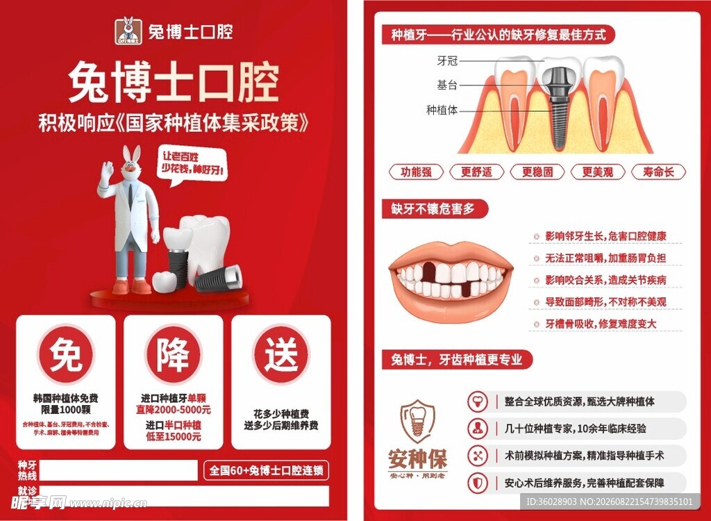 兔博士口腔宣传单