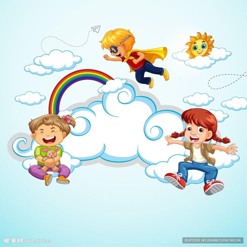 童趣天空插画