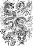 传统龙凤神兽图案设计