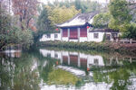 中式水乡建筑倒影美景