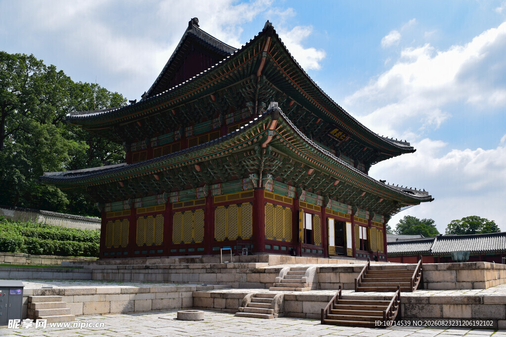 韩国传统古建筑景福宫一角
