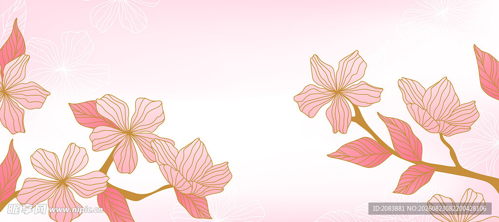 粉色樱花枝背景图