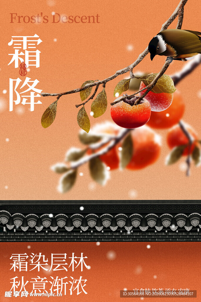 霜降节气传统活动海报