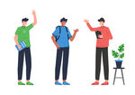 男学生插图
