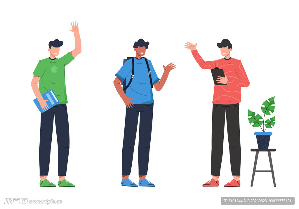 男学生插图